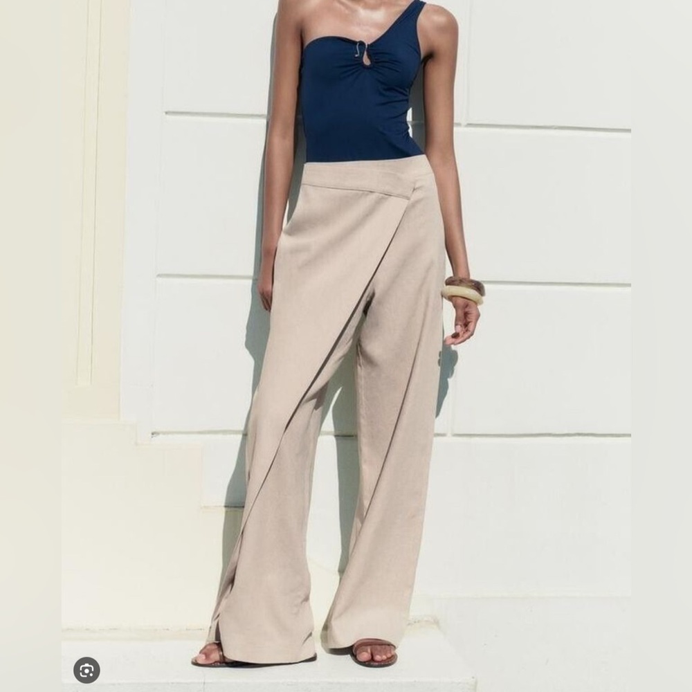 Zara Linen blend pareo pants